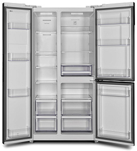 Широкий двухкамерный холодильник Hyundai CS6073FV белое стекло фото 3 фото 3