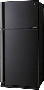 Широкий холодильник с верхней морозильной камерой Sharp SJXE55PMBK