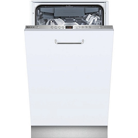 Серебристая узкая посудомоечная машина NEFF S 58M48X1RU