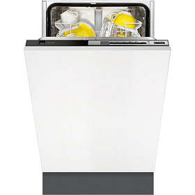 Серебристая узкая посудомоечная машина Zanussi ZDV91500FA