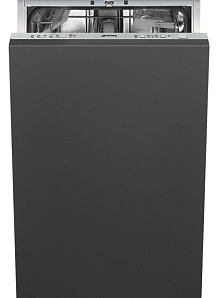 Серебристая узкая посудомоечная машина Smeg STA4523IN