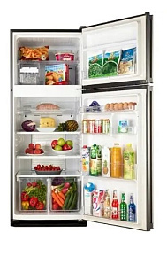 Широкий холодильник с верхней морозильной камерой Sharp SJGV58ABK фото 3 фото 3
