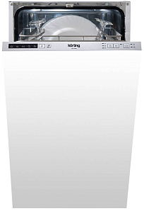 Серебристая узкая посудомоечная машина Korting KDI 4540