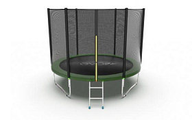Недорогой батут с сеткой EVO FITNESS JUMP External, 10ft (зеленый) фото 2 фото 2