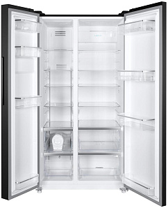 Двухстворчатый чёрный холодильник Maunfeld MFF177NFSB фото 2 фото 2