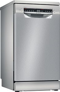 Серебристая узкая посудомоечная машина Bosch SRS4HMI3FR