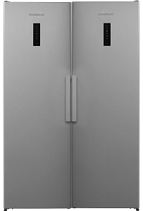 Двухстворчатый холодильник с морозильной камерой Scandilux SBS 711 EZ 12 X