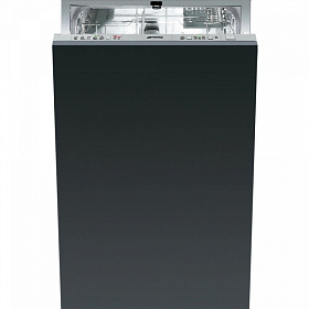 Серебристая узкая посудомоечная машина Smeg STA 4503