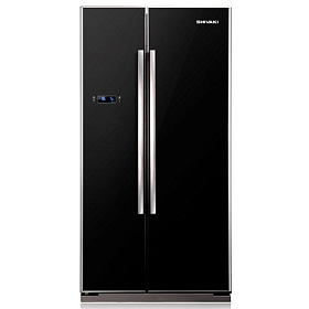 Двухстворчатый чёрный холодильник Shivaki SHRF-620SDG-B