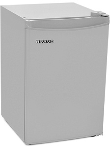 Узкий невысокий холодильник Bravo XR 80 S серебристый