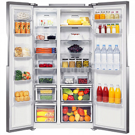 Серебристый холодильник Samsung RS 552NRUASL