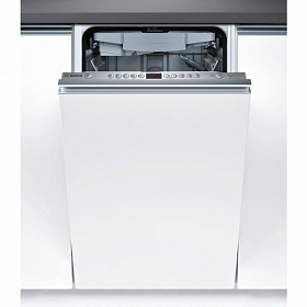 Серебристая узкая посудомоечная машина Bosch SPV 58M50RU