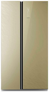 Широкий бежевый холодильник Kraft KF-HC 3542 CG