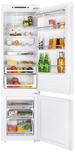Узкий высокий двухкамерный холодильник Maunfeld MBF193NFFW