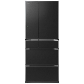 Чёрный холодильник HITACHI R-E 6200 U XK