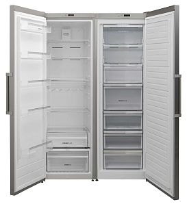 Двухкамерный холодильник шириной 48 см  Korting KNF 1857 X + KNFR 1837 X фото 2 фото 2