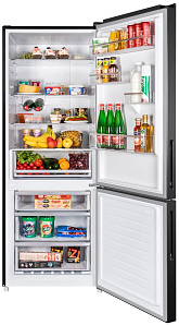 Чёрный холодильник Maunfeld MFF1857NFSB