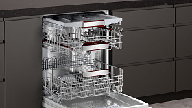 Серебристая посудомоечная машина Neff S199ZCX10R фото 3 фото 3