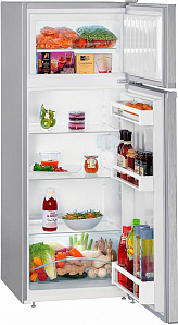 Маленький серебристый холодильник Liebherr CTel 2531