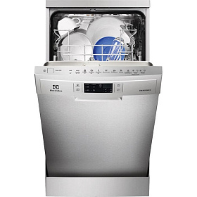 Серебристая узкая посудомоечная машина Electrolux ESF9450LOX