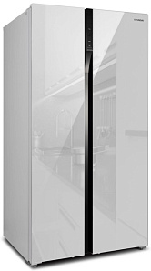 Большой бытовой холодильник Hyundai CS6503FV белое стекло фото 2 фото 2