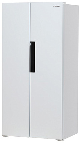 Узкий двухдверный холодильник Side-by-Side Hyundai CS4502F белый