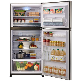 Двухкамерный холодильник с верхней морозильной камерой Sharp SJXG60PGRD фото 2 фото 2