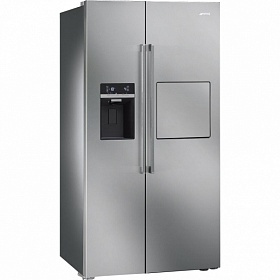 Серебристый холодильник Smeg SBS63XEDH