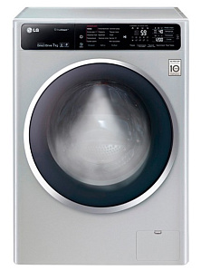 Серебристая стиральная машина LG F12U1HBS4