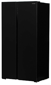 Холодильник Хендай Сайд бай Сайд черного цвета Hyundai CS5003F черное стекло фото 2 фото 2