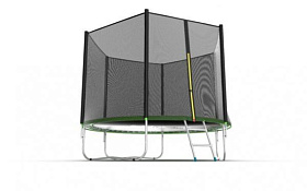 Недорогой батут с сеткой EVO FITNESS JUMP External, 10ft (зеленый) фото 4 фото 4
