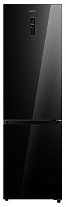 Чёрный холодильник Korting KNFC 62029 GN