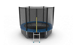 Взрослый батут для дачи EVO FITNESS JUMP External + Lower net, 8ft (синий) + нижняя сеть фото 3 фото 3