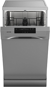 Серебристая узкая посудомоечная машина Gorenje GS52040S