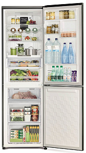Бежевый двухкамерный холодильник  HITACHI R-BG 410 PU6X GBE фото 2 фото 2