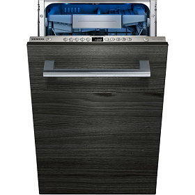 Серебристая узкая посудомоечная машина Siemens SR655X10TR