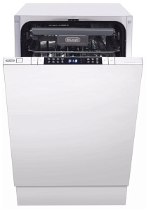 Серебристая узкая посудомоечная машина DeLonghi DDW08S Aquamarine eco