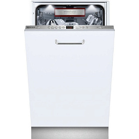Серебристая узкая посудомоечная машина NEFF S 58M58X2RU