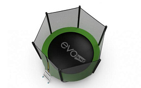 Недорогой батут с сеткой EVO FITNESS JUMP External, 8ft (зеленый) фото 4 фото 4