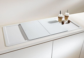 Гранитная кухонная мойка Blanco ALAROS 6S (с белой доской) SILGRANIT клапан-автомат InFino® фото 2 фото 2