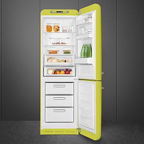 Двухкамерный зелёный холодильник Smeg FAB32RLI5 фото 2 фото 2
