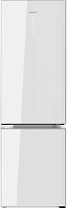 Недорогой бесшумный холодильник Kraft KF-MD 410 WGNF белое стекло