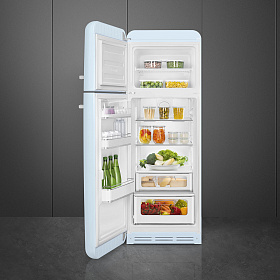 Холодильник голубого цвета в ретро стиле Smeg FAB30LPB5 фото 3 фото 3