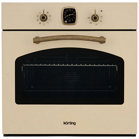 Встраиваемый электрический бежевый духовой шкаф 60 см Korting OKB 460 RB