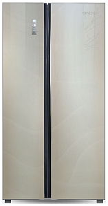 Двухдверный бежевый холодильник Ginzzu NFK-530 шампань