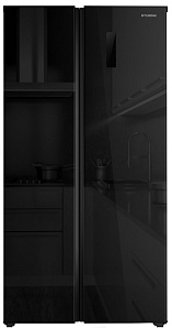 Холодильник Хендай с морозильной камерой Hyundai CS5005FV черное стекло