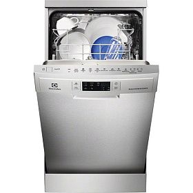 Серебристая узкая посудомоечная машина Electrolux ESF 4510ROX
