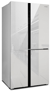 Холодильник 185 см высотой Hyundai CS6073FV белое стекло фото 2 фото 2