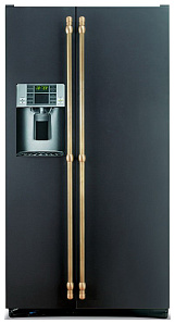 Двухстворчатый чёрный холодильник Iomabe ORE 30 VGHCNM черный