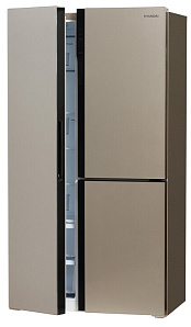 Отдельностоящий двухдверный холодильник Hyundai CS6073FV шампань фото 2 фото 2